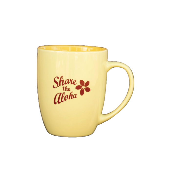 15oz "Share the Aloha" Glossy Yellow Mug